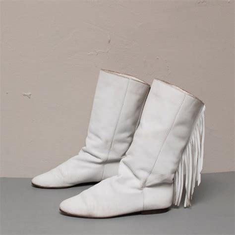 Size Moccasin White Leather S Fringe Ankle Boots Leather Fringe