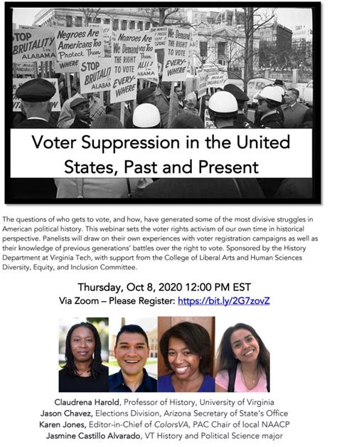 Voter Suppression In The United States Past And Present College Of