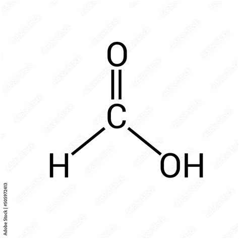 Chemical Structure Of Formic Acid Ch2o2 Stock Vector Adobe Stock