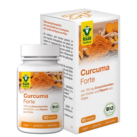 Bio Curcuma Forte Kapseln 90 Stück Raab Vitalfood 45 G Kurkuma