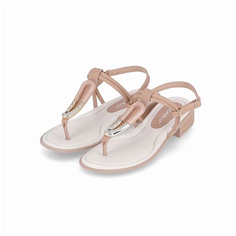 Sandália Taila Salto Baixo Nude Claro Bege