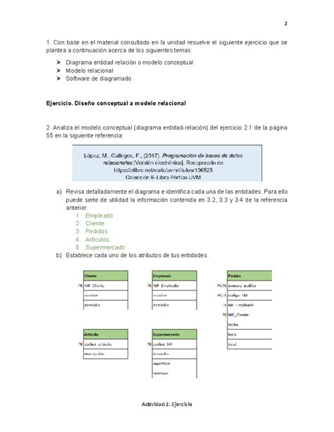 Actividad 02 Bases De Datos Relacionales 2 Actividad 2 Ejercicio Con Base En El Material