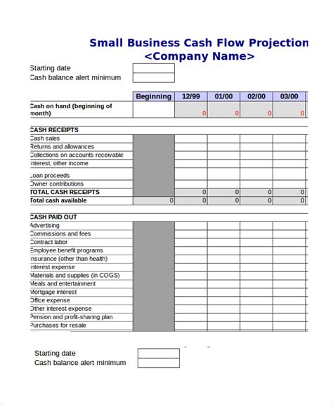 16 Sample Cash Flow Projections Excel Excel Templates