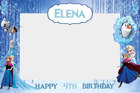 Frozen Photo Booth Frame Printable Frozen Birthday Photo Etsy