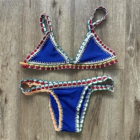 Blue Crochet Bikini Depop