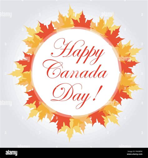 Happy Canada Day Card With Maple Leaves Stock Vector Image And Art Alamy