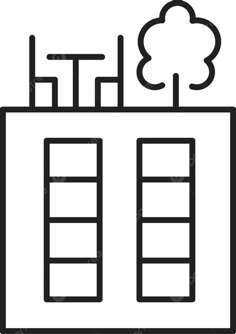 Luxurious Rooftop Deck Icon With Garden Space Sky Garden Apartment