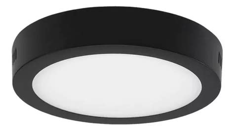 Panel Led Circular W Luz C Lida Sobrepuesto Negro Color Negro Mate