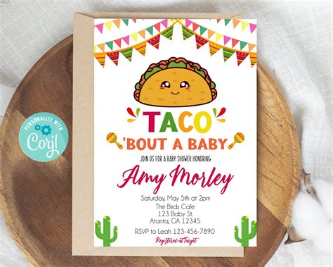 Taco Bout A Baby Invitation Taco Baby Shower Invitation Etsy