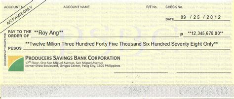 Cheque Writing Printing Software For The Philippines Banks