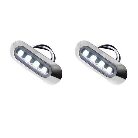 4Pcs White Marine Boat LED Stern Transom Lights Cabin Deck Courtesy