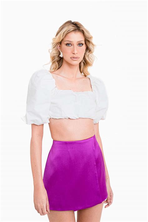 SHORT SAIA ACETINADO ROXO CLARIÁ Loja Oficial