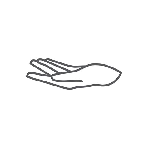 Hand Drawing Gesture Giving Linear Design Hand Icon Vector Hand