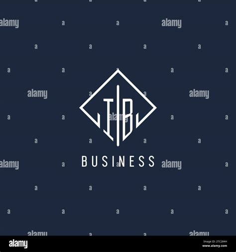 IB Initial Logo With Luxury Rectangle Style Design Vector Graphic Stock