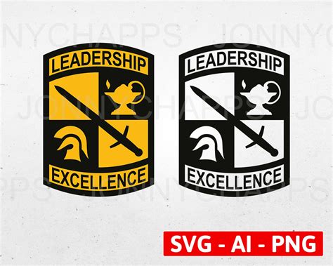 Army ROTC Crest Shield Logo Digital Vector Ai Svg Png Etsy