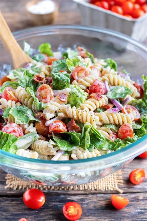 Blt Pasta Salad Ranch Dressing Evolving Table