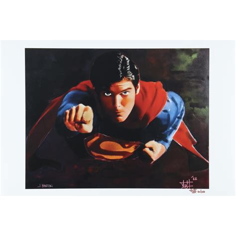 Christopher Reeve Superman Joshua Barton Signed LE 12x18 Lithograph