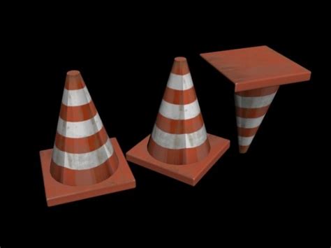 Low Poly Traffic Cone Free D Model Fbx Free D