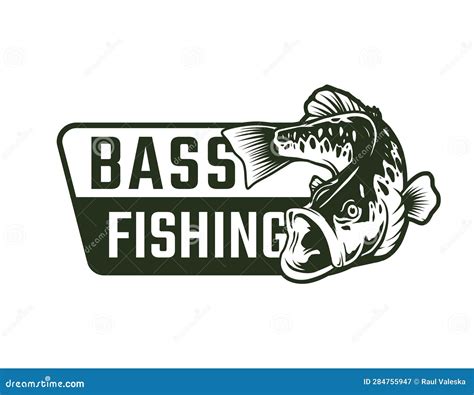 Bass fishing logo design stock vector. Illustration of white - 284755947