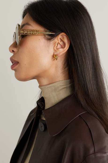 Fendi Eyewear Fendigraphy Oversized Square Frame Acetate And Gold Tone