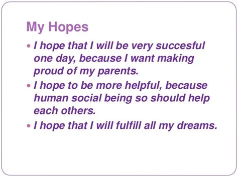 Hopes And Dreams