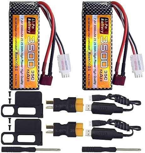 Amazon 2PCS 7 4V 3500mAh 35C 2S T Plug Lipo Battery With USB