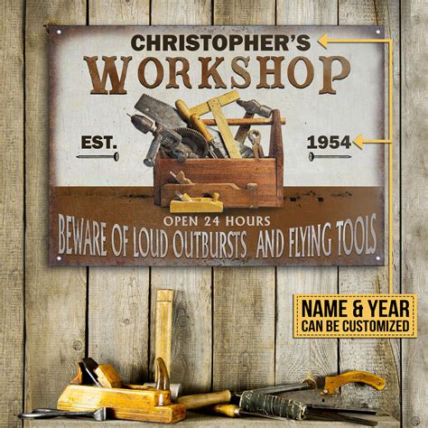 Personalized Carpenter Vintage Workshop Customized Classic Metal Signs ...