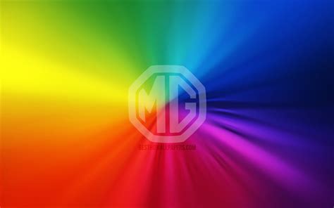 Download wallpapers MG logo, 4k, vortex, rainbow backgrounds, creative ...