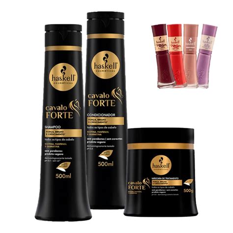 Kit Haskell Cavalo Forte Sh Cond Másc 500ml 500g Esmalte sortido