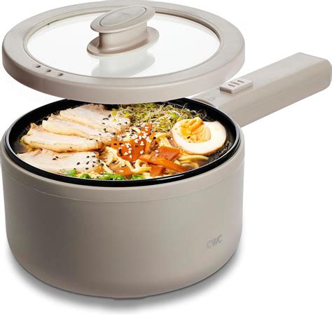 COOK WITH COLOR L Electric Hot Pot Watt Non Stick Pot Mini Cooker L Capacity Beige