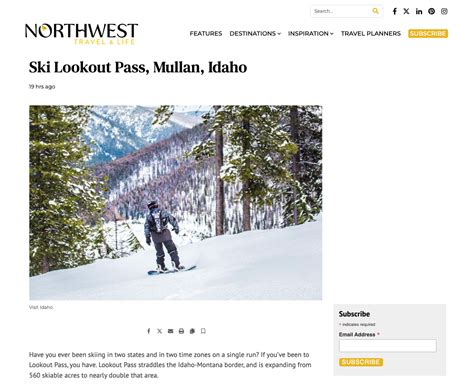 Ski Lookout Pass Mullan Idaho Visit Coeur D Alene