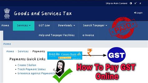 How To Pay Gst Online With Canara Bank Internet Banking Gst Payment