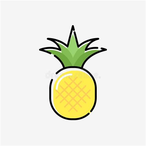 Vector De Piña De Caricatura Lindo Silueta Exótica Icono Simple Ilustración De Piña Logotipo De