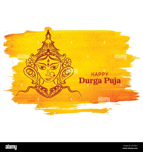 Indian Festival Happy Durga Pooja Card Background Stock Vector Image