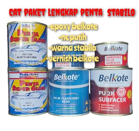 Cat Paket Lengkap Penta Super Gloss Warna Fluorescent Stabilo Kuning