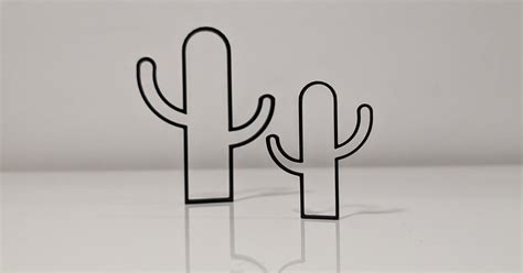 Minimalist Line Art Cactus by Filip Schaad | Download free STL model | Printables.com