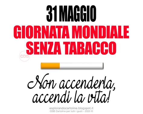 Cartolina GIORNATA MONDIALE SENZA TABACCO 31 Maggio 2020 Con Immagine