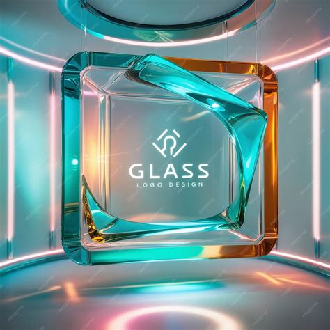 glass logo mockup desing template premium ai generated image