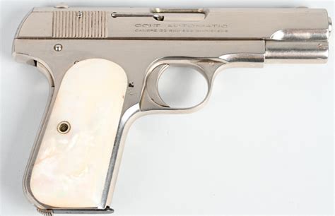 NICKEL COLT 1903 POCKET HAMMERLESS PISTOL