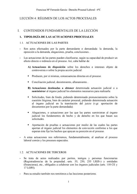 Lección 4 tema 4 apuntes de procesal laboral LECCIÓN 4 RÉGIMEN DE