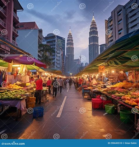 Bustling Streets of Kuala Lumpur: a Cultural Melting Pot Stock Photo