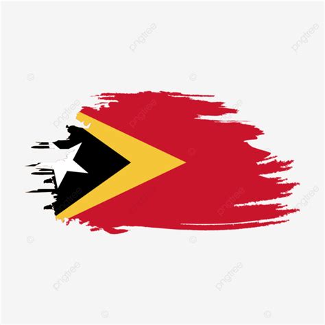 Timor Leste Bandera Estilizada Sobre Fondo Blanco Transparente Png