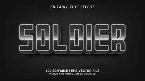 Effet De Texte De Soldat Vecteur Premium