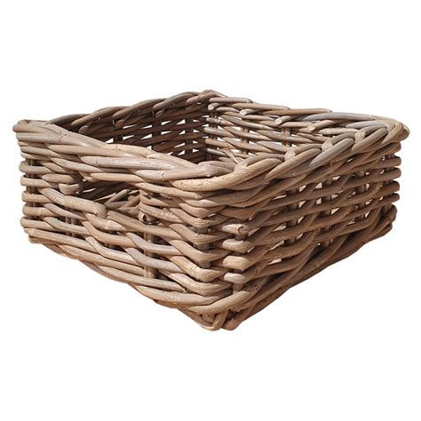 Panier de rangement carré en kubu naturel tressé MOKO