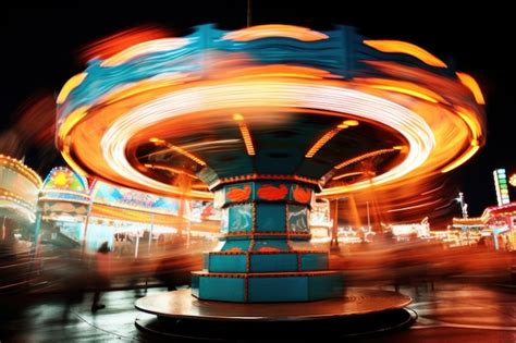 Premium Ai Image Carnival Rides Whirling Fun