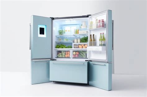 Smart Refrigerator, with Built-in Touch Screen and Sensors that Keep the Food Fresh and ...