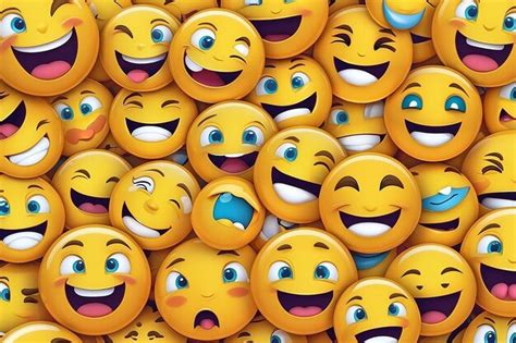 Premium Photo Set Of Emoji Emoticons With Sad And Happy Mood