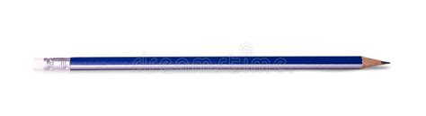 The Blue Pencil With Eraser Isolated On White Background Stock Image - Image of equipment ...