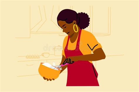 Illustration Of African American Woman Baking Stock Illustration