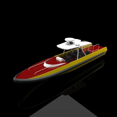 3D model interceptor boat VR / AR / low-poly | CGTrader